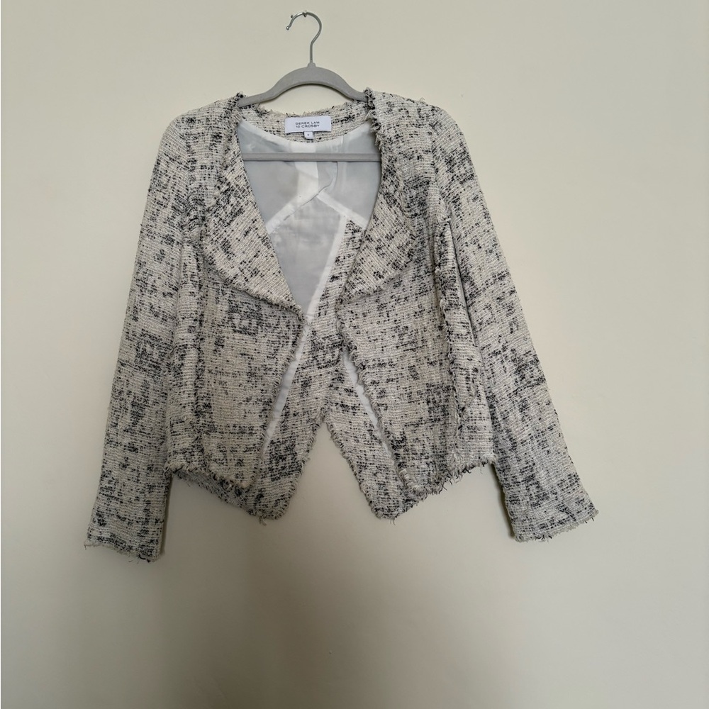 10 Crosby Derek Lam Tweed Blazer in Black and White Size 2